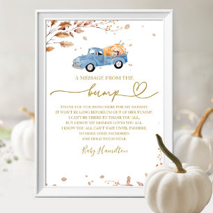 Herfst Baby Shower Een Bericht Van De Buik Bord Poster