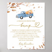 Herfst Baby Shower Een Bericht Van De Buik Teken Poster (Voorkant)