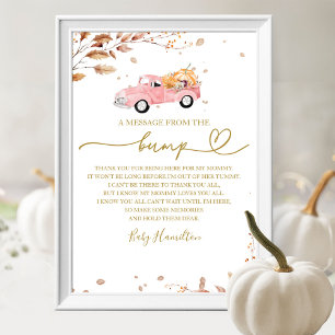 Herfst Baby Shower Een Bericht Van De Bump Bord Poster
