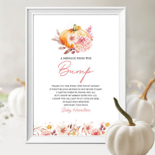 Herfst Baby Shower Een Bericht Van De Bump Bord Poster