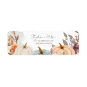 Herfst Baby shower Een klein pompoeningadres Etiket (Voorkant)