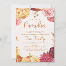 Herfst Baby shower Een kleine pompoen is onderweg