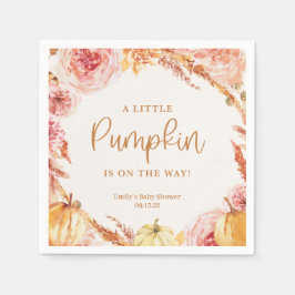 Herfst Baby shower Een kleine pompoen is onderweg Servet