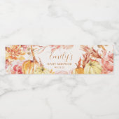 Herfst Baby shower Een kleine pompoen is onderweg Waterfles Etiket (Enkel label)