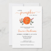 Herfst Baby shower Een kleine pompoenuitnodiging Kaart (Voorkant)