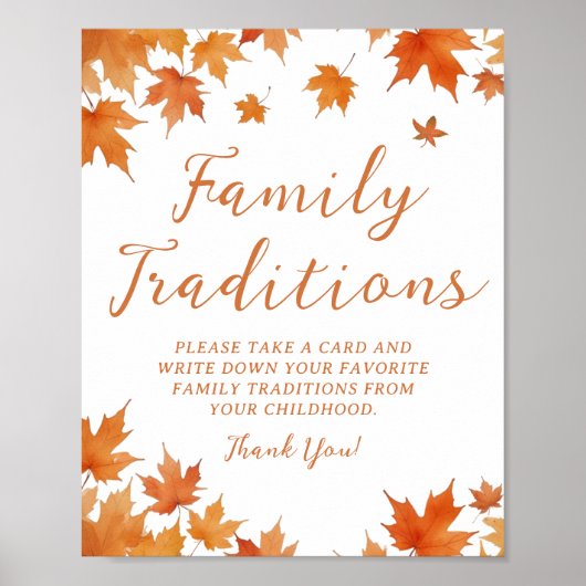 Herfst Baby shower Family Traditions spel Poster (Voorkant)