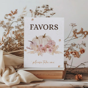 Herfst Baby Shower Favor Bord Poster