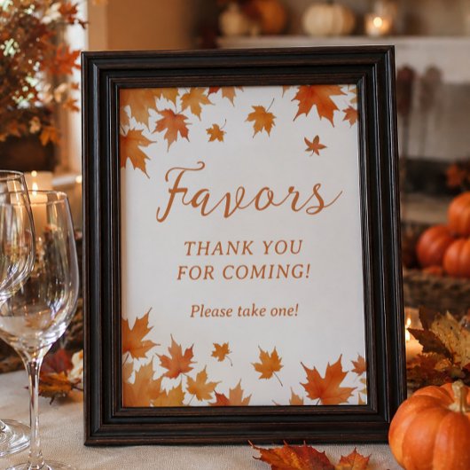 Herfst Baby Shower Favor Poster