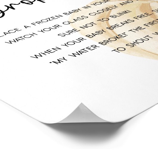 Herfst Baby shower Game Poster (Hoek)