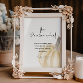 Herfst Baby shower Game Poster Pacifier Hunt