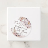 Herfst baby shower gebladerte pompoen dank u bedankjes labels (In situ)