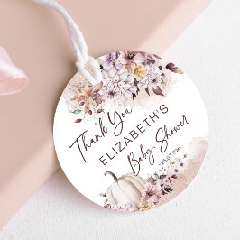 Herfst baby shower gebladerte pompoen dank u bedankjes labels