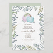 Herfst Baby shower Gender onthulling pomkin Kaart (Voorkant / Achterkant)