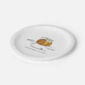 Herfst Baby shower Geslacht Neutrale Pompoen Papieren Bordje (Gekanteld)