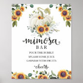 Herfst Baby shower Greenery Mimosa Bar Sign Poster (Voorkant)