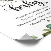 Herfst Baby shower Greenery Zeg niet Baby Sign Poster (Hoek)