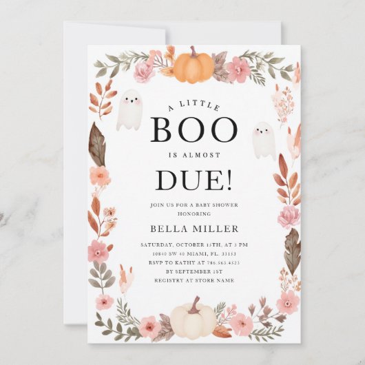 Herfst Baby shower Halloween uitnodiging (Voorkant)