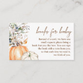 Herfst Baby shower herfst pompoen boeken voor Baby Informatiekaartje (Voorkant)