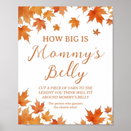 Herfst Baby Shower Hoe Groot Is Haar Buik Poster (Voorkant)