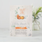 Herfst Baby Shower Invitations - Autumn Pumpkins Kaart (Staand voorkant)