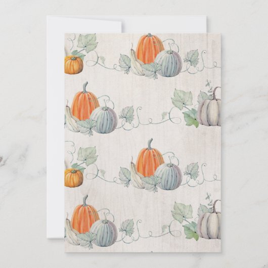 Herfst Baby Shower Invitations - Autumn Pumpkins Kaart (Achterkant)