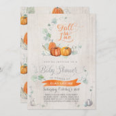 Herfst Baby Shower Invitations - Autumn Pumpkins Kaart (Voorkant / Achterkant)