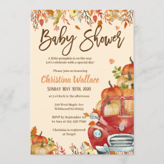 Herfst Baby Shower Invitting Little Pumpkin Kaart