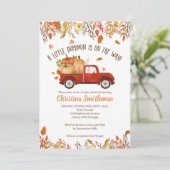 Herfst Baby Shower Invitting Little Pumpkin Kaart (Staand voorkant)