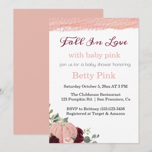 Herfst baby shower kaart (Voorkant / Achterkant)