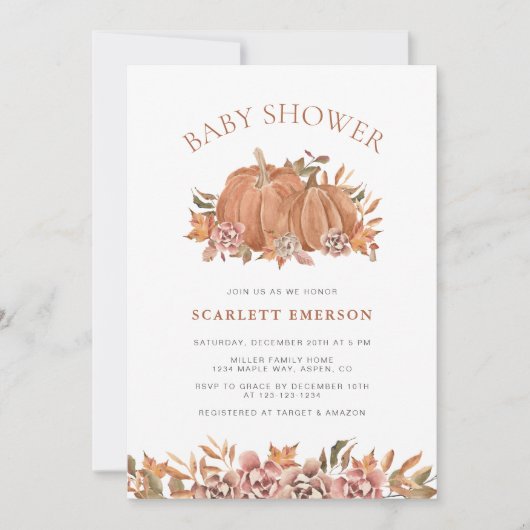 Herfst Baby Shower Kaart (Voorkant)