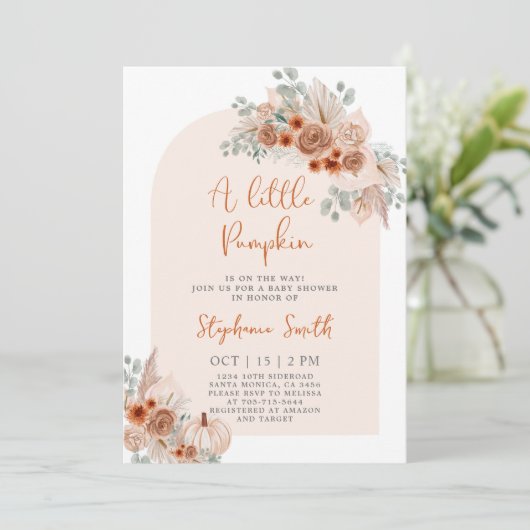 Herfst Baby shower Kaart (Staand voorkant)