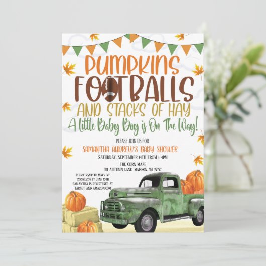 Herfst Baby shower Kaart (Staand voorkant)