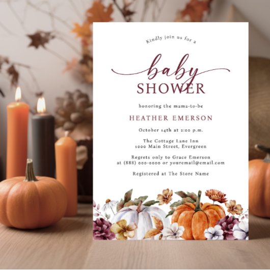 Herfst Baby Shower Kaart