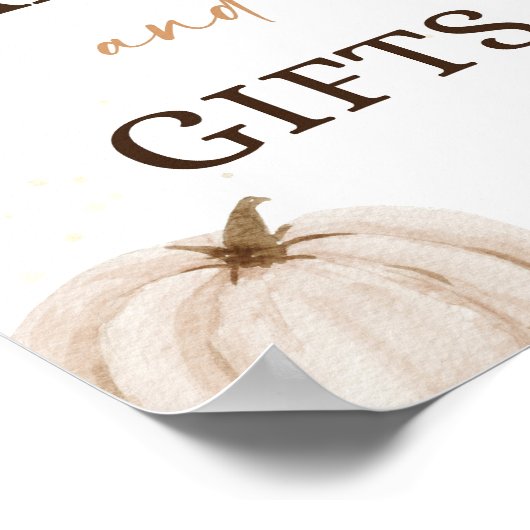 Herfst Baby shower Kaarten en Geschenken Teken Poster (Hoek)