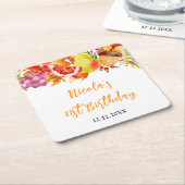 Herfst Baby Shower Kartonnen Onderzetters (Schuin)