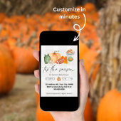 Herfst Baby shower, kleine pompoen, genderneutraal Kaart