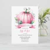Herfst Baby shower Kleine Pompoen Sip en See Kaart (Staand voorkant)