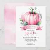 Herfst Baby shower Kleine Pompoen Sip en See Kaart (Voorkant / Achterkant)