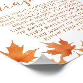 Herfst Baby shower Late Night Luiers Party Game Poster (Hoek)