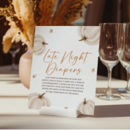 Herfst Baby shower Late Night Luiers Teken Poster