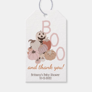 Herfst Baby shower Little Boo Pumpkin Cadeaulabel
