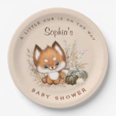 Herfst Baby shower Little Fox Cub Papier Borden Papieren Bordje (Voorkant)
