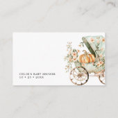 Herfst Baby shower Little Pumpkin Luier Raffle Informatiekaartje (Achterkant)