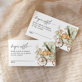 Herfst Baby shower Little Pumpkin Luier Raffle Informatiekaartje