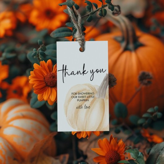Herfst Baby shower Little Pumpkin Rectangle Cadeaulabel