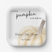 Herfst Baby shower Little Pumpkin Shower Papieren Bordje (Voorkant)