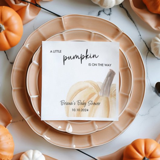 Herfst Baby shower Little Pumpkin Shower Servet