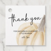 Herfst Baby shower Little Pumpkin Square Bedankjes Labels (Voorkant)