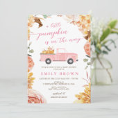 Herfst Baby Shower Little Pumpkin Uitnodiging Temp (Staand voorkant)