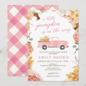 Herfst Baby Shower Little Pumpkin Uitnodiging Temp (Voorkant / Achterkant)
